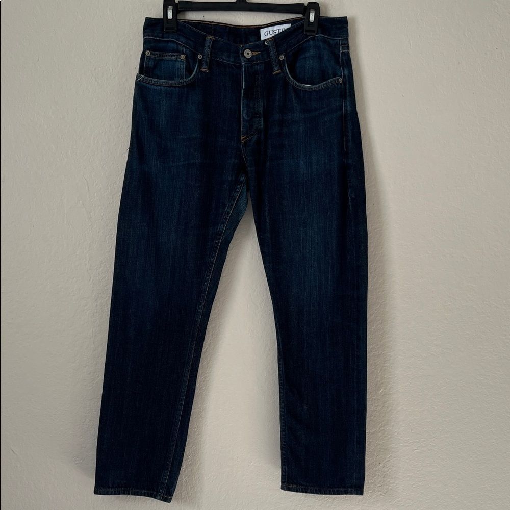 GUSTIN Men's California Slim Raw Fly Button Jeans in Size 33